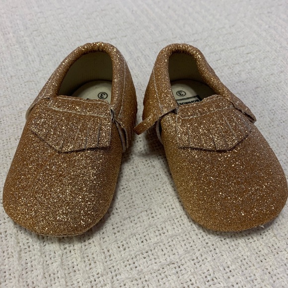 Romirus Other - Romirus sparkly gold size 3 girls moccasins